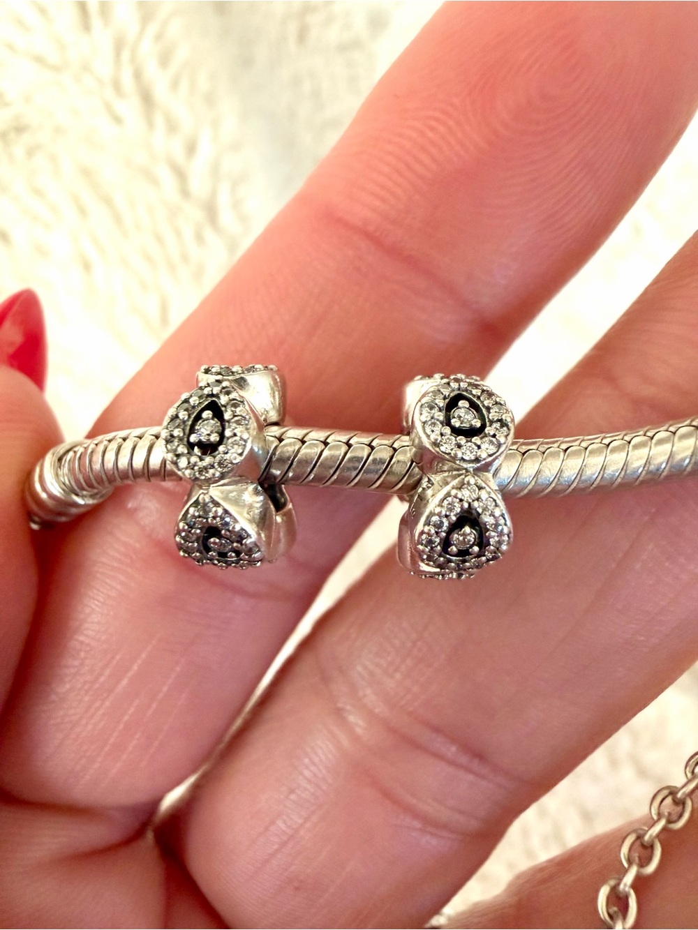 Pandora Set of 2 Dazzling Daisy Flower Crystal Spacers